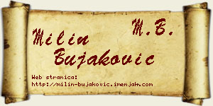 Milin Bujaković vizit kartica